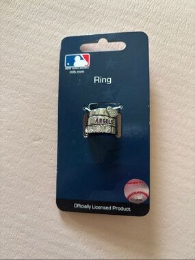 MLB Los Angeles Angels Silver and Clear Rhinestone Team Ring